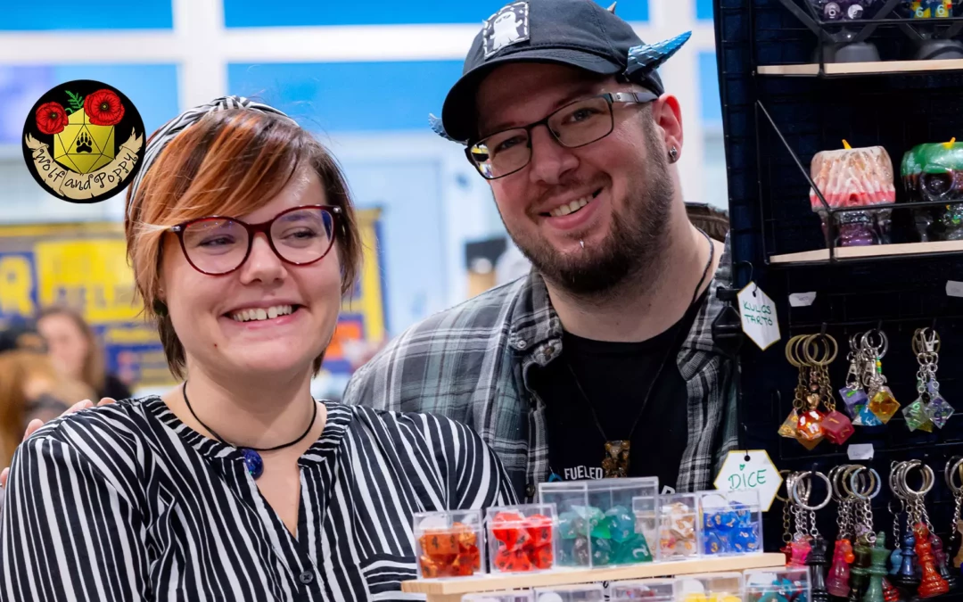 Wolf and Poppy Resin Art